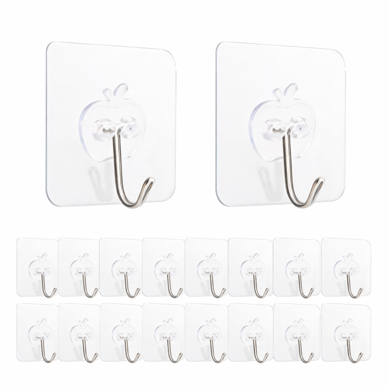 Pack of 10 Adhesive Single Hooks – Strong & Easy to Use