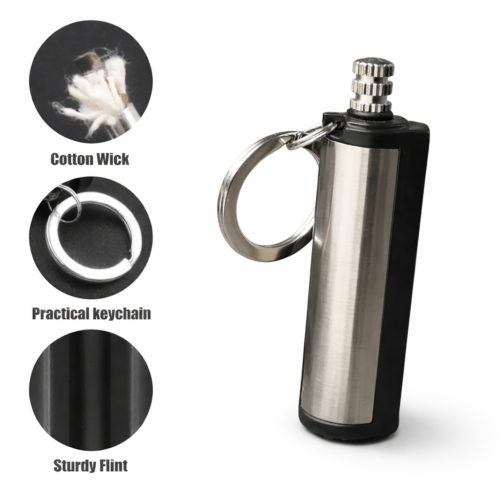 ChatGPT Image Feb 5, 2026, 01_07_44 PM Fire Starter Flint Match Lighter Keychain – Camping & Survival Gear